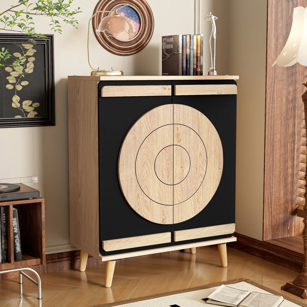 Scarpiera con Ante Geometriche e Ripiani ¨C Xylo ¨C Legno, Multilivello