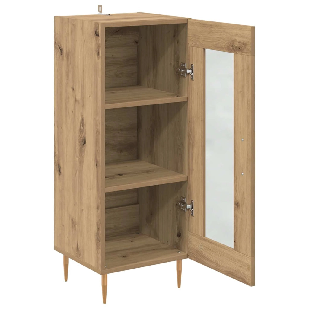 Credenza | Madia | Buffet da pranzo | Armadio da pranzo rovere artigianale 34 x 34,5 x 90 cm Legno multistrato