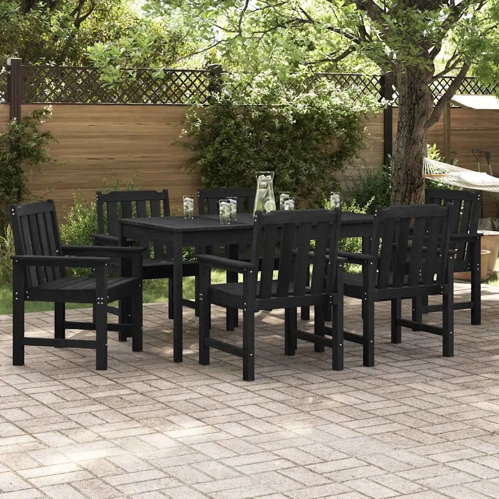 Sedia da Giardino 6 pcs Nero 65.5 x 59 x 88 cm Polietilene 3335799