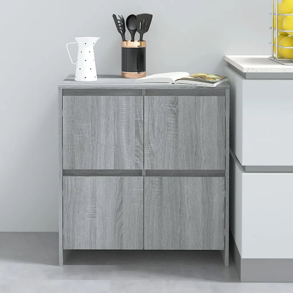Credenze 2 pz | Madia | Buffet da pranzo | Armadio da pranzo Grigio Sonoma 70x41x75 cm in Legno Multistrato