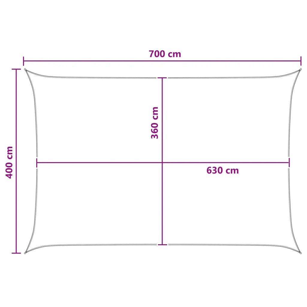 Telo Ombra Giallo e Bianco 4 x 7 m HDPE 42032837
