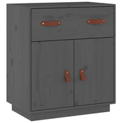 Credenza | Madia | Buffet da pranzo | Armadio da pranzo Grigia 65,5x40x75 cm in Legno Massello di Pino