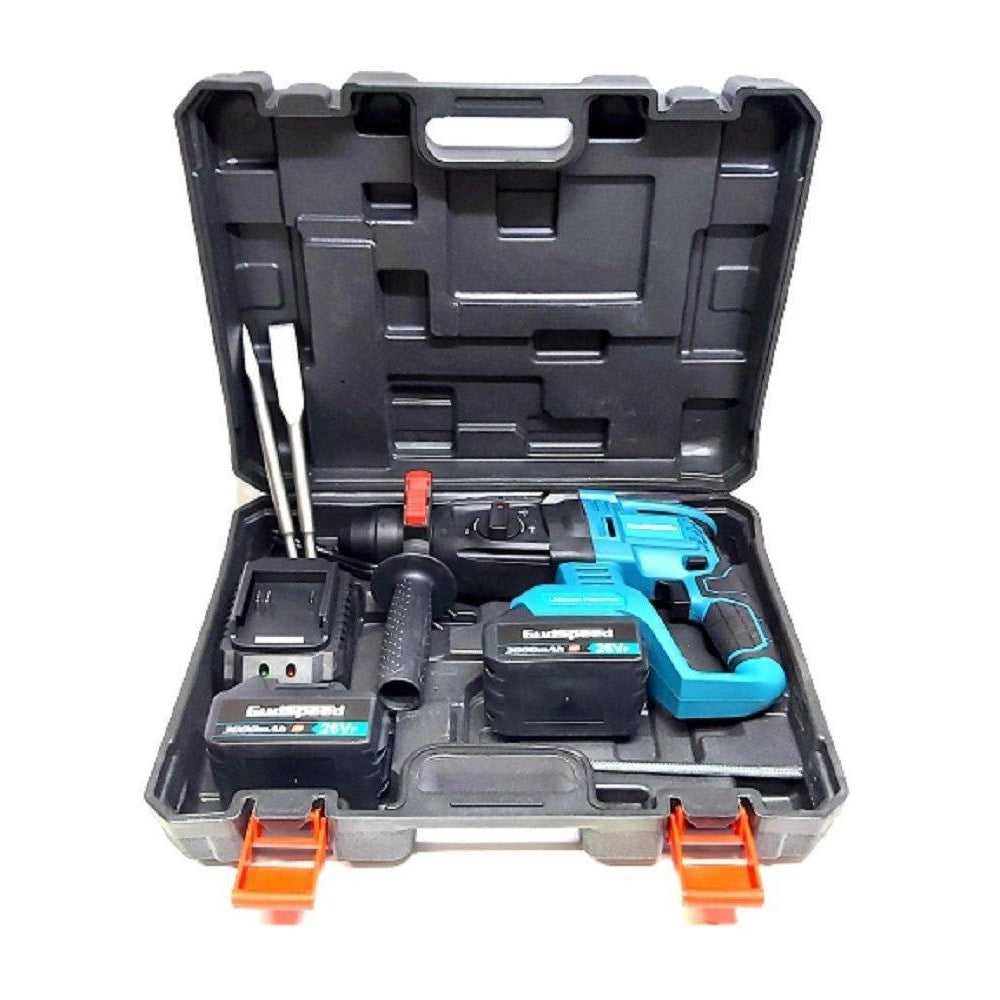 Trade Shop - Tassellatore A Batteria 2 Batterie Martello Demolitore Percussione Trapano Sds -