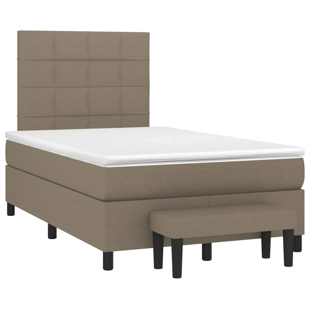 Giroletto a Molle con Materasso Tortora 120x200 cm in Tessuto 3136585