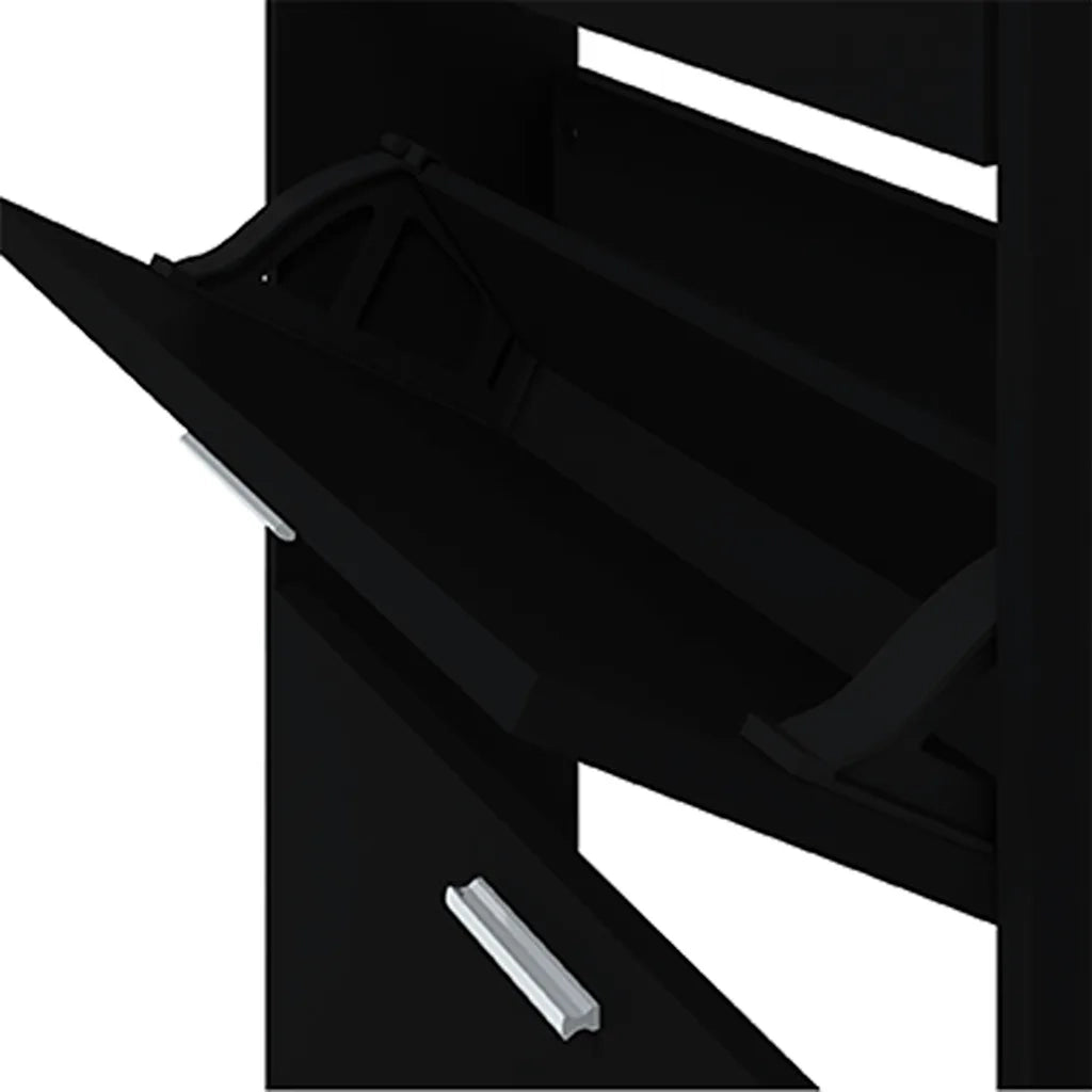 Scarpiera-Scaffale per scarpe Nera 59x17x108 cm in Legno Multistrato