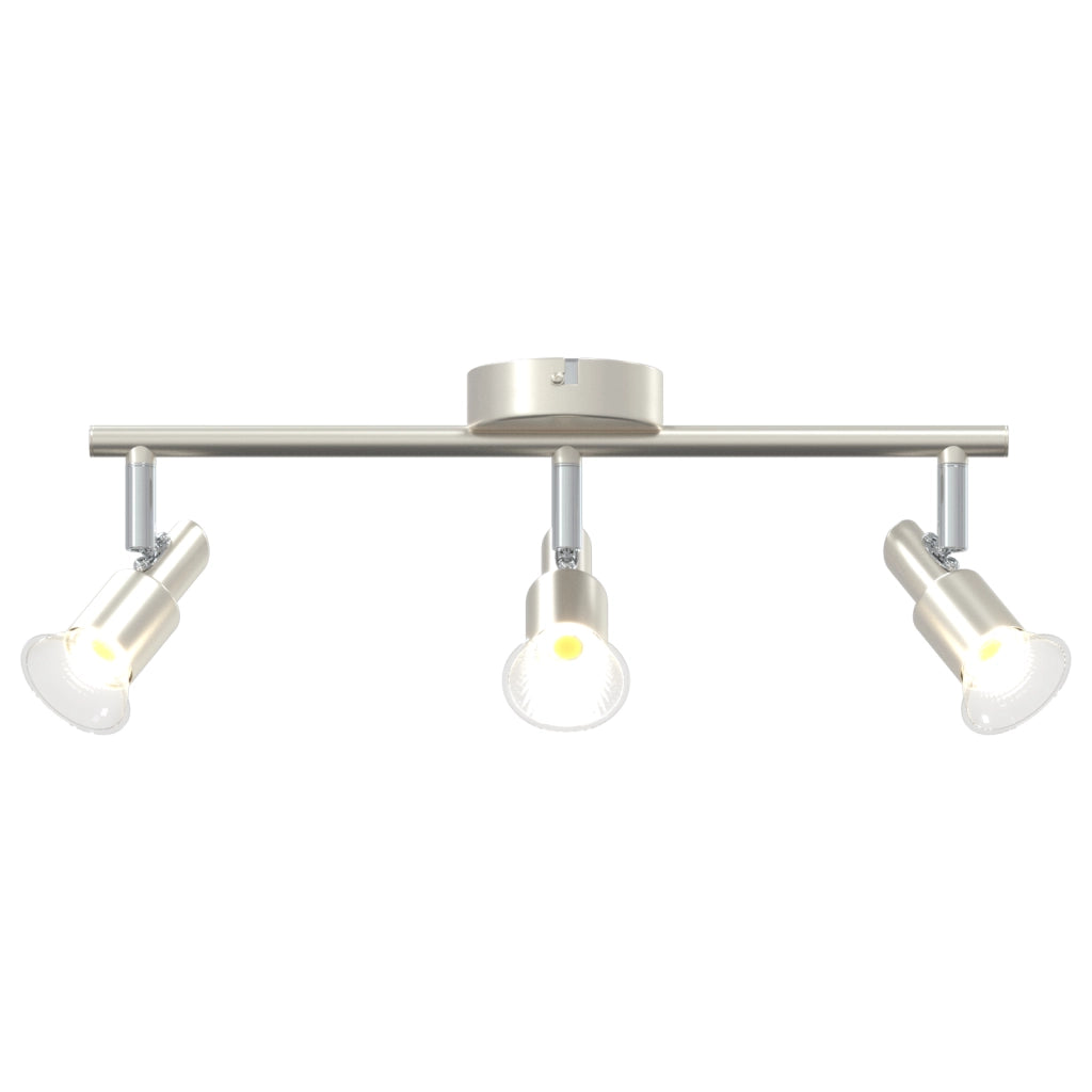 Faretto da soffitto 3 Vie Regolabile Nichel Spazzolato GU10