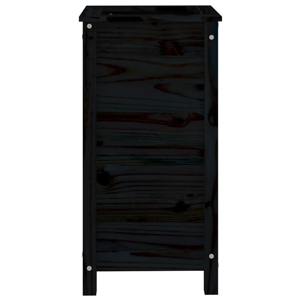 Fioriera da Giardino Nera 40x40x78 cm Legno Massello di Pino 825279