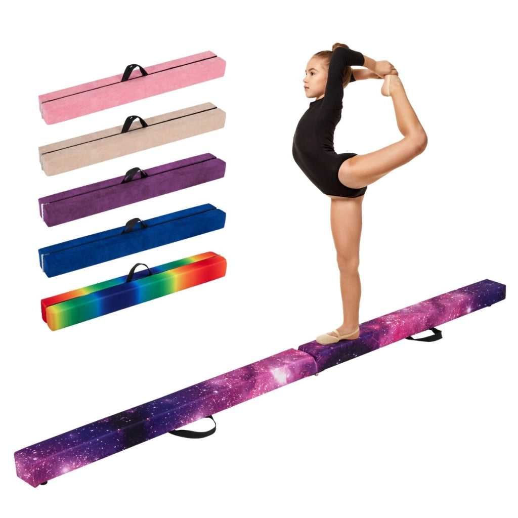 Trave da equilibrio pieghevole in schiuma per bambini adolescenti, Trave ginnastica a pavimento con maniglia Stella Magica-Tappetini ginnastica e yoga