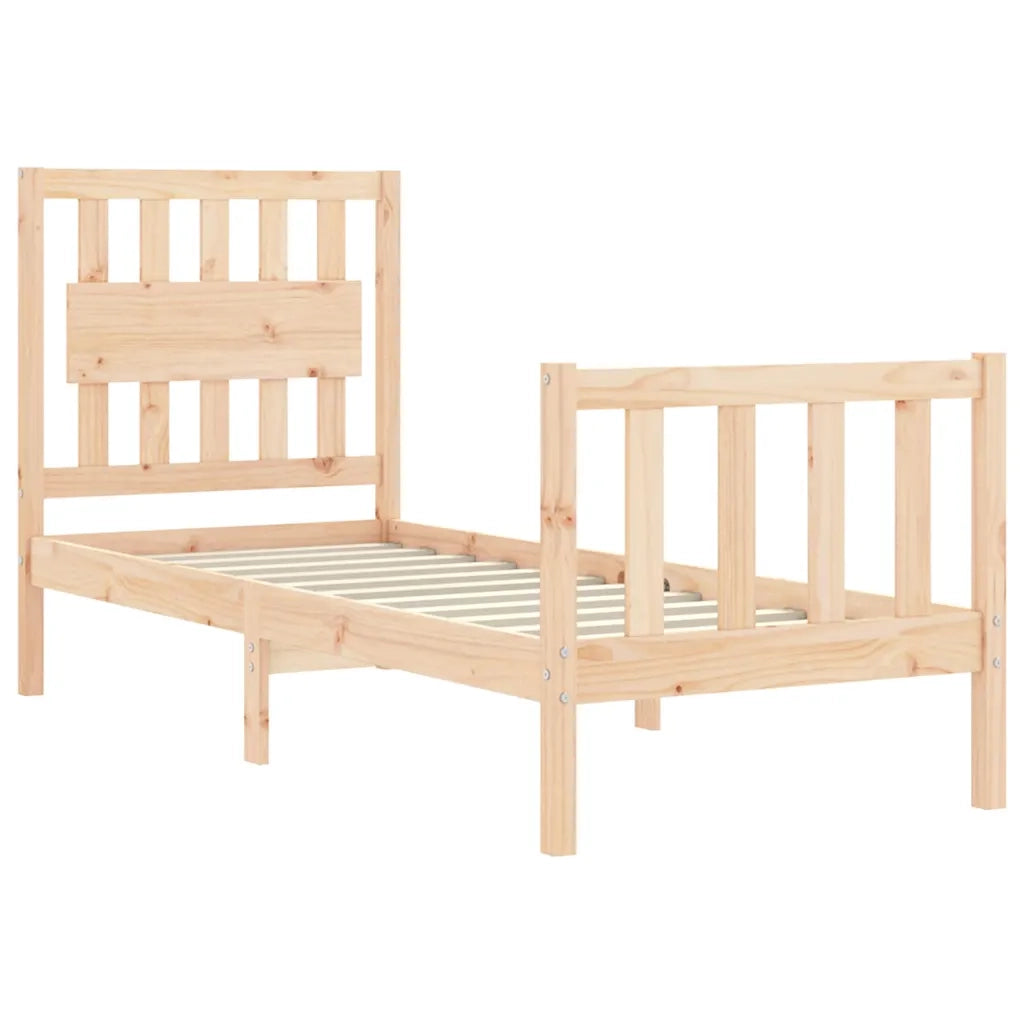 Giroletto con Testiera Small Single-Struttura Letto in Legno Massello 134535