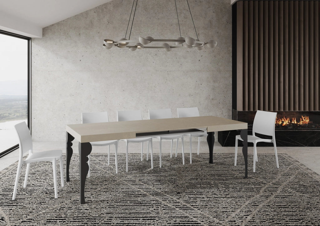 Tavolo allungabile 90x140/244 cm Paxor cashmere gambe antracite