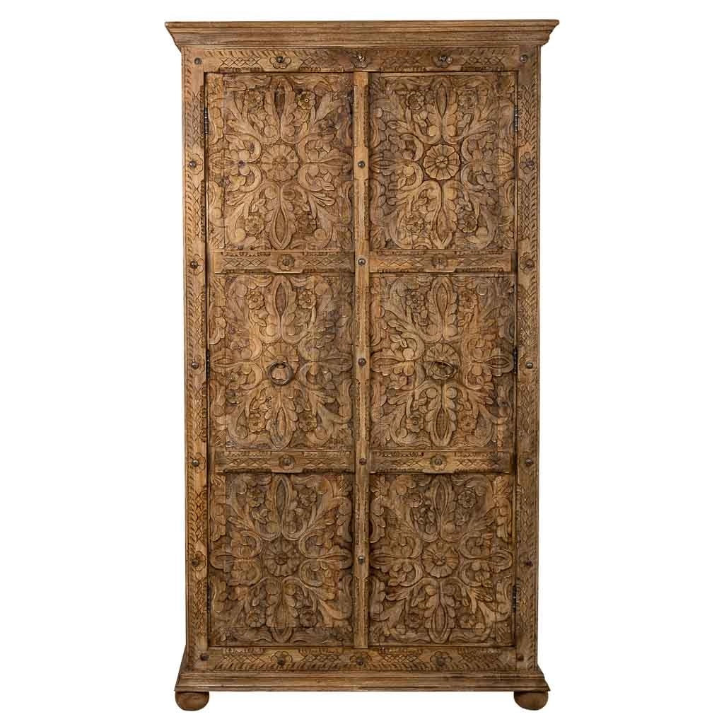 Armadio in legno fatto a mano marrone 102x44x183h
