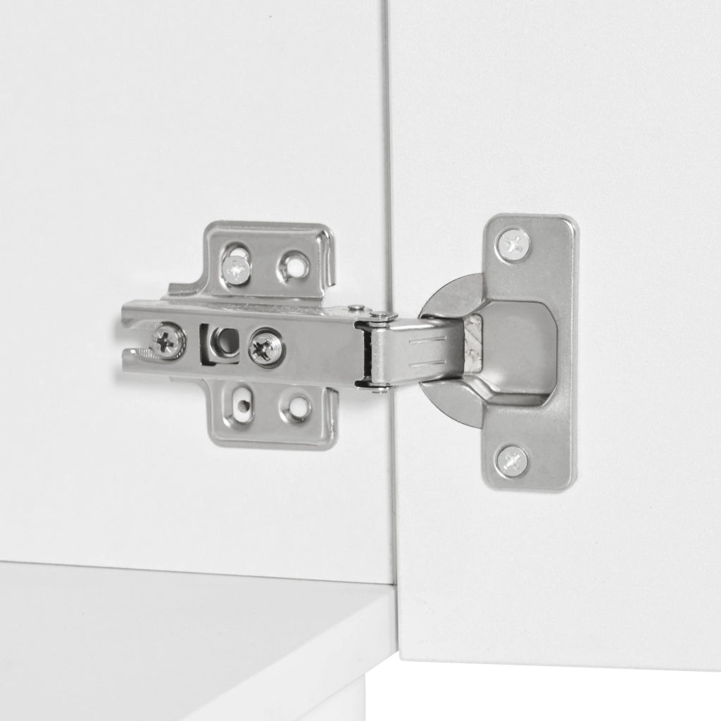 Credenza LED 2 ante 4 cassetti 1 nicchia per soggiorno, bianco, 160 × 35 × 70 cm