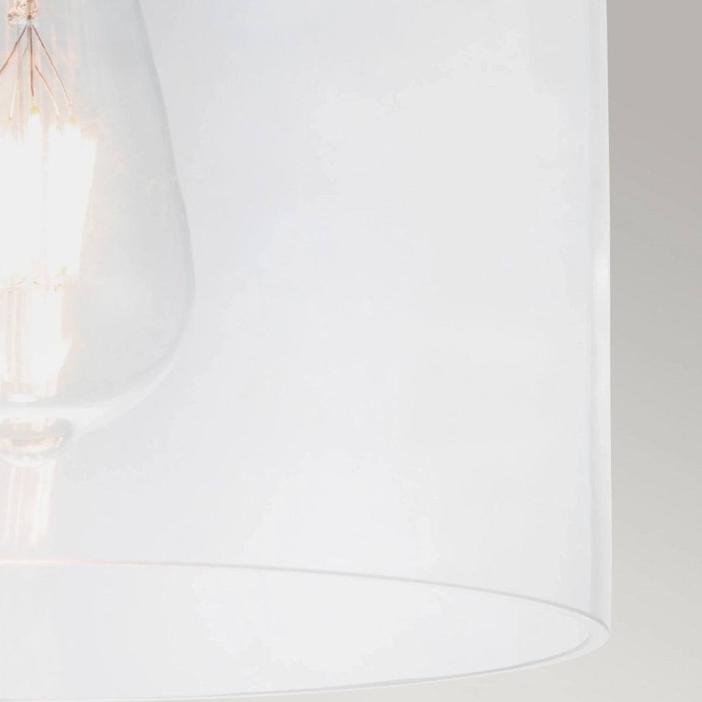 Plafoniera Contemporanea Hounslow Acciaio Ottone Brunito Vetro 1 Luce E27