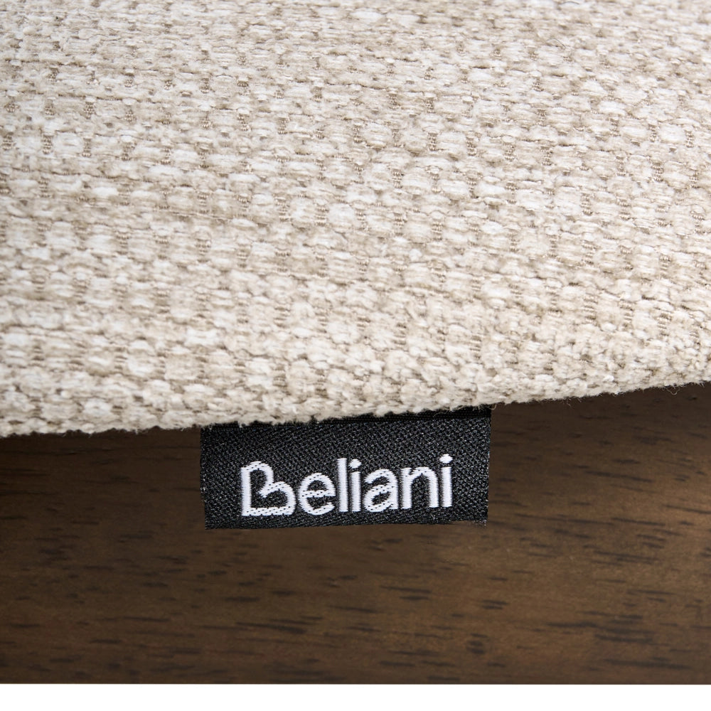 Set di 2 sedie da pranzo Struttura in legno di gomma scuro Seduta in tessuto poliestere beige chiaro Design retrò senza braccioli
