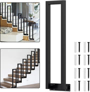 Balaustra di montaggio laterale a forma di U - Utilizzabile all'interno e all'esterno - Nero - Acciaio - 95 cm