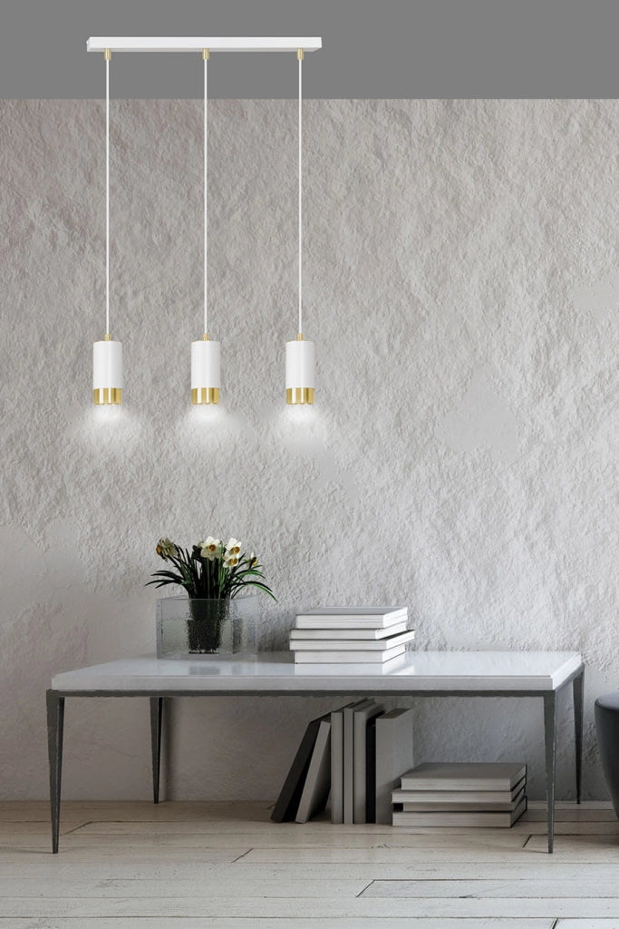Lampadario Emibig Fumiko 3xGU10 bianco oro dimmer IP20