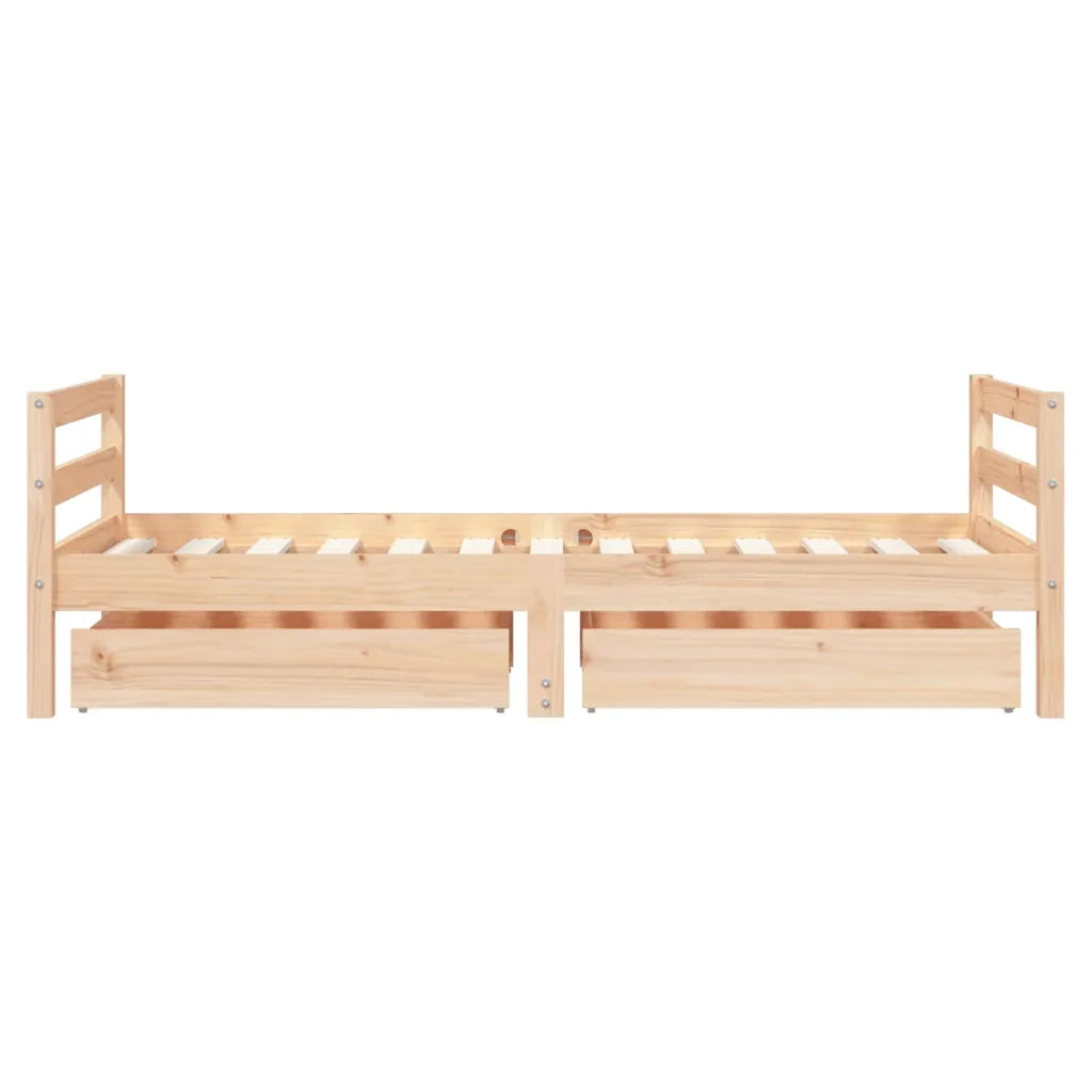 Giroletto per Bambini con Cassetti 80x160cm Legno Massello Pino 834444
