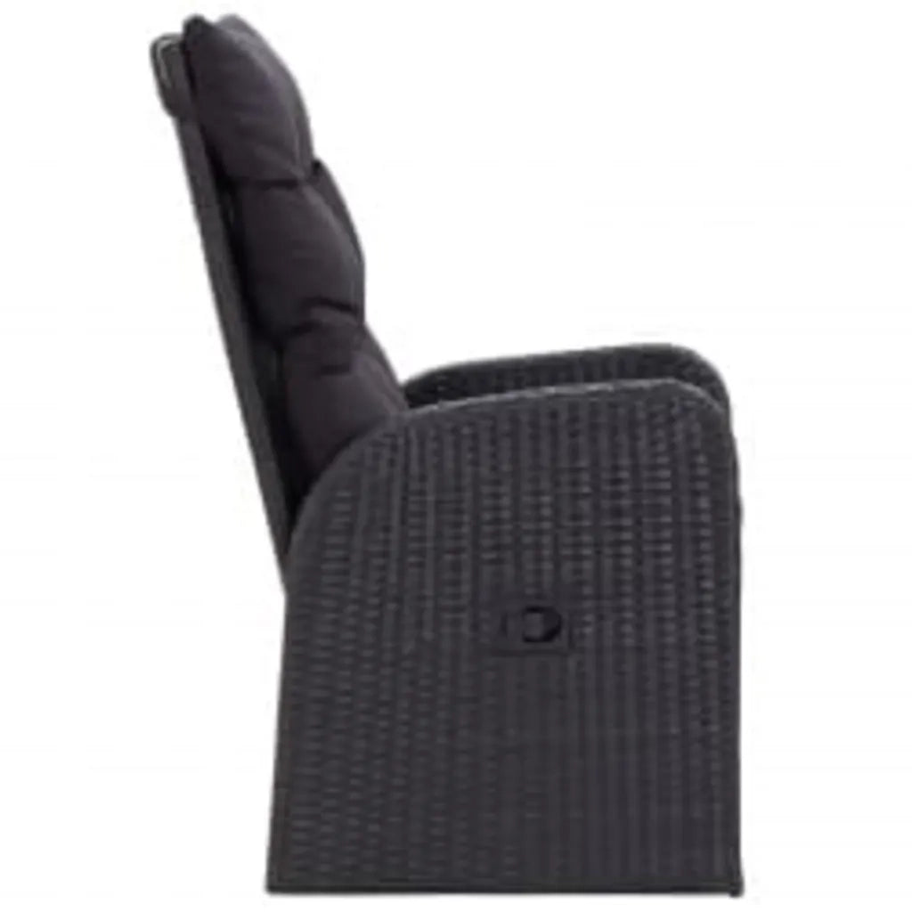 Set da Pranzo da Giardino 5 pz con Cuscini Nero 3099481