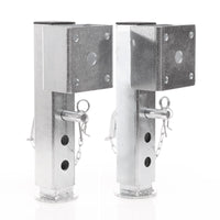 Set 2 piedi stabilizzatori per rimorchi roulotte 350mm, orientabili max 1300kg