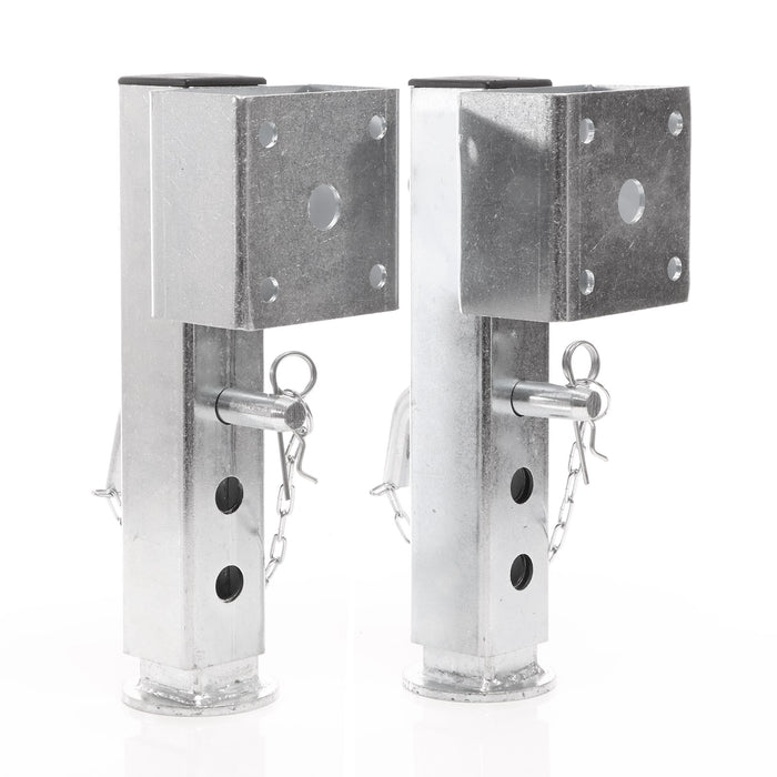 Set 2 piedi stabilizzatori per rimorchi roulotte 350mm, orientabili max 1300kg