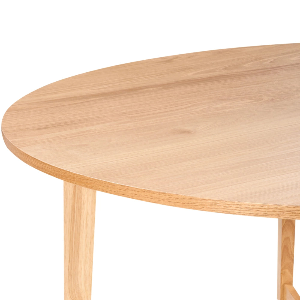 Tavolo da pranzo legno chiaro MDF rubberwood rotondo di ispirazione retrò design soggiorno sala da pranzo