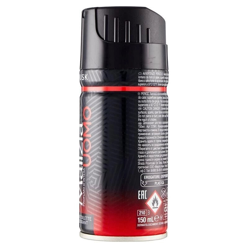 SET 6 MALIZIA DEODORANTE SPRAY UOMO 150 ML MUSK