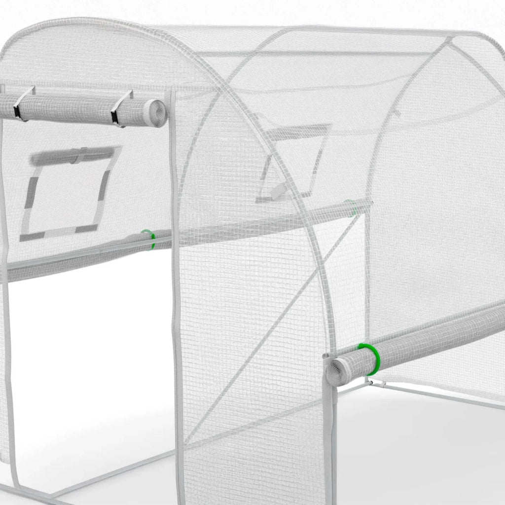 IDMarket - Telone di ricambio per serra da giardino a tunnel da 6 m² (3 x 2 x 2 m), resistente ai raggi UV, con porta e finestre, modello R