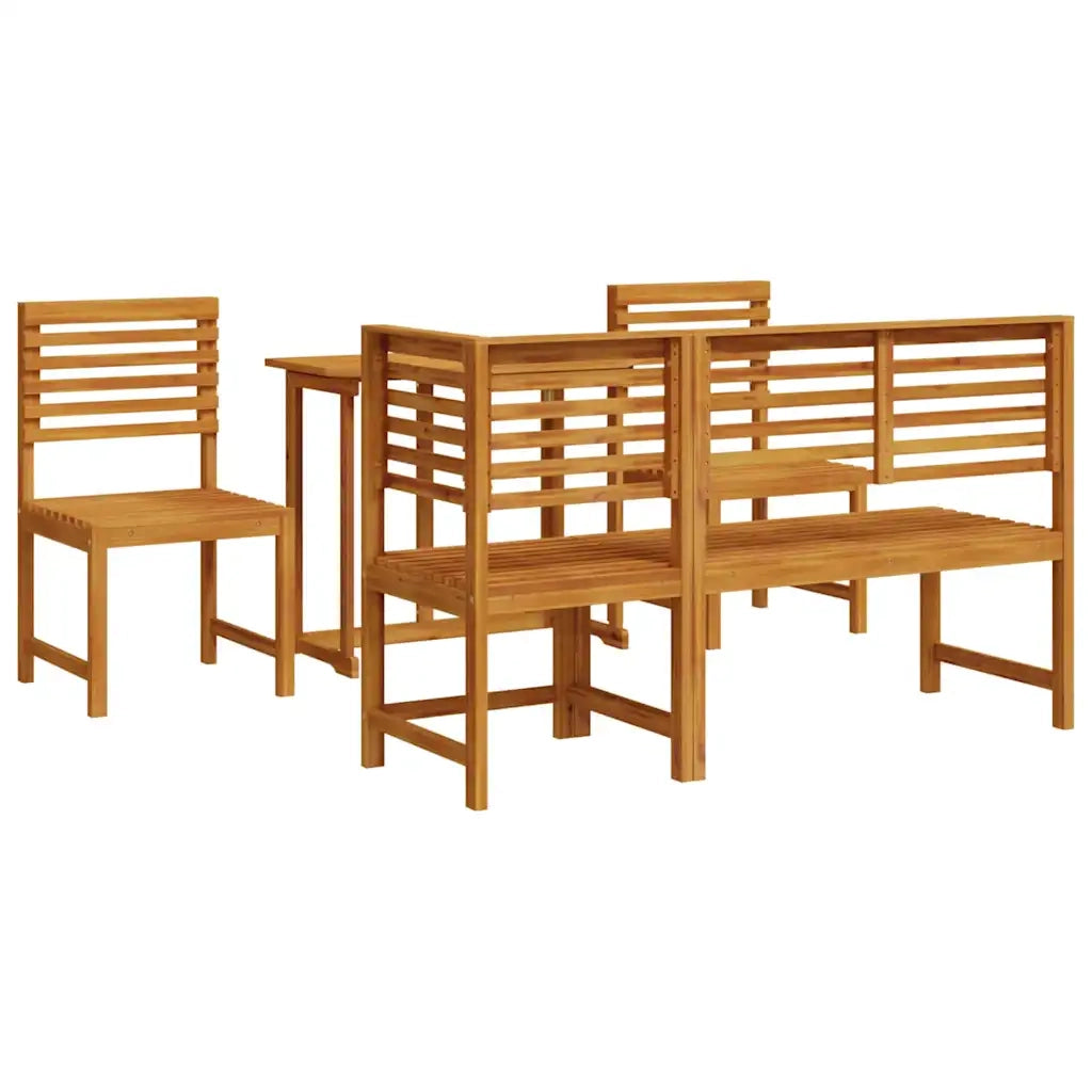 Set Bistro da Giardino 5 pcs Marrone Legno di Acacia Massello 3328696