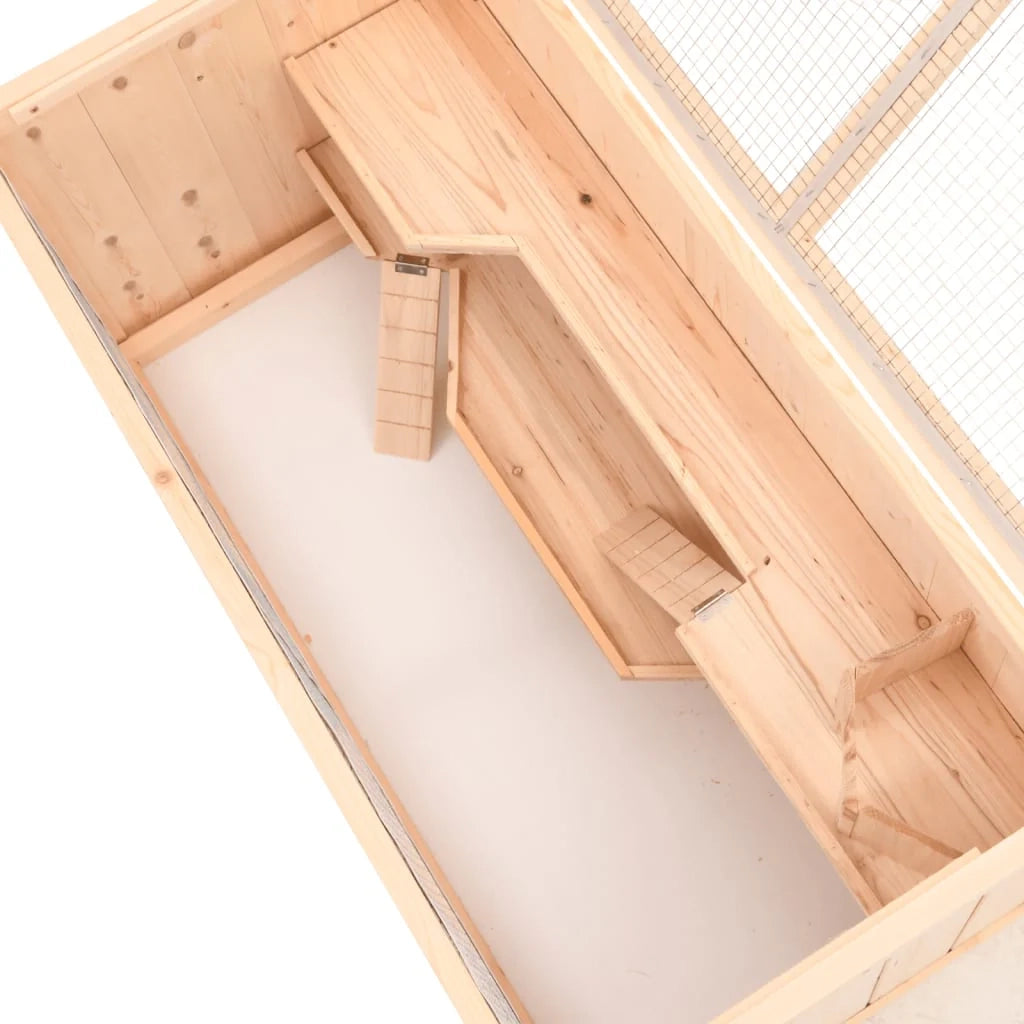 Gabbia per criceti 89,5 x 45 x 45 cm in legno massello di abete marrone 02_0041683