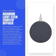 Luminaria per Acquario - Diffusore di Ossigeno - 8 cm - Resistente allo Sfregamento e Corrosione - Grigio - Aumenta il Tasso di Ossigeno
