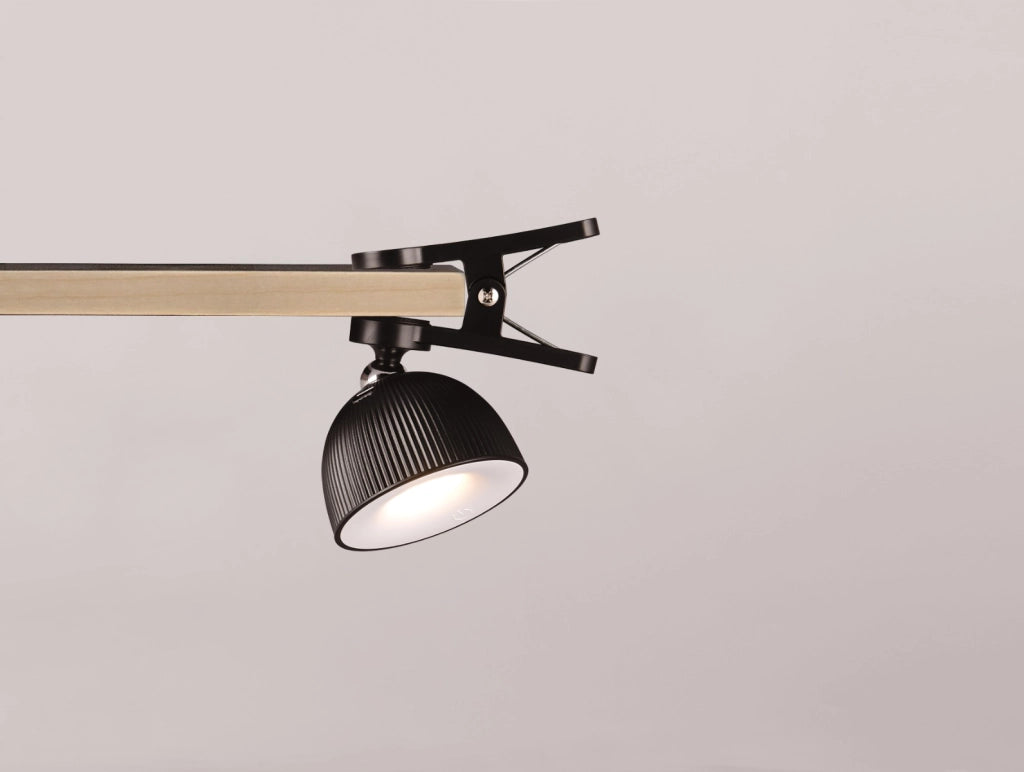 Lampada tavolo LED 3W nera con clip dimmer RL Maxima