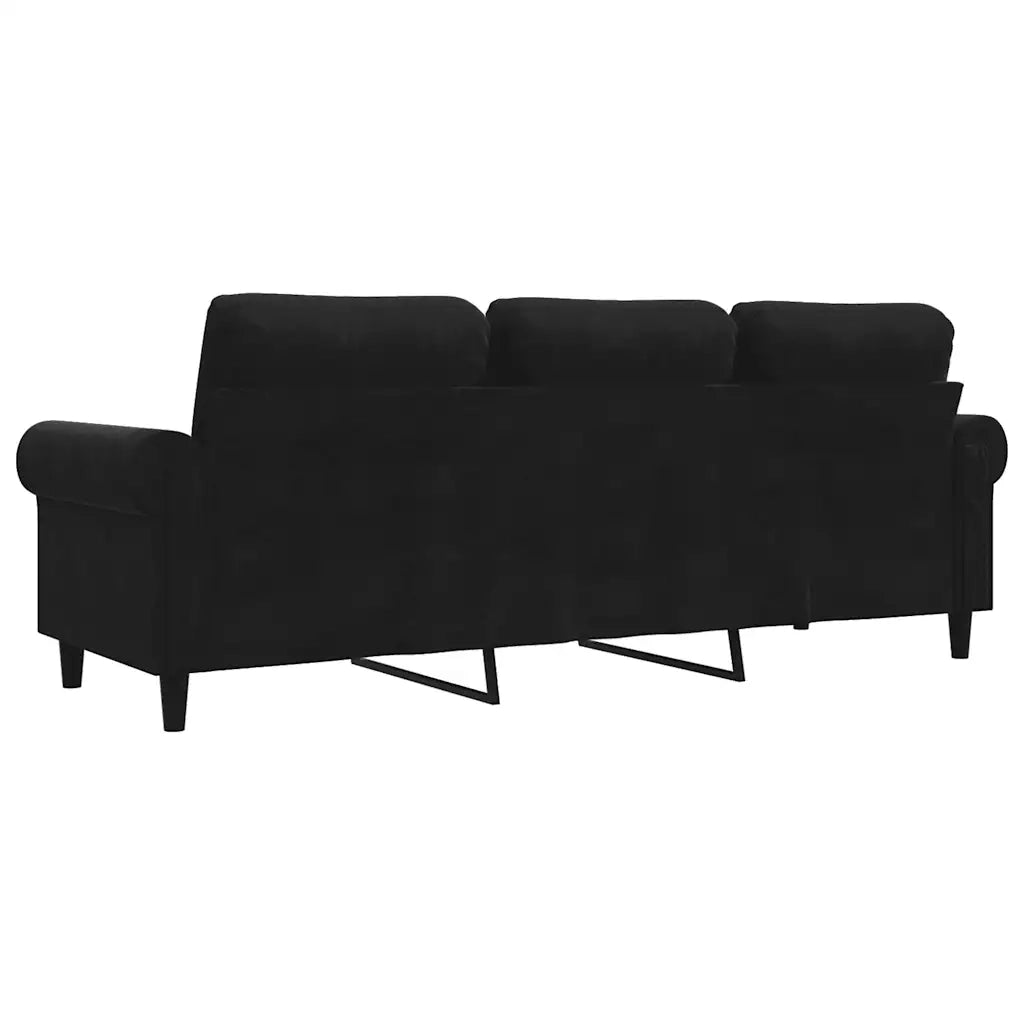 Divano a 3 Posti Nero 180 cm in Velluto 359544