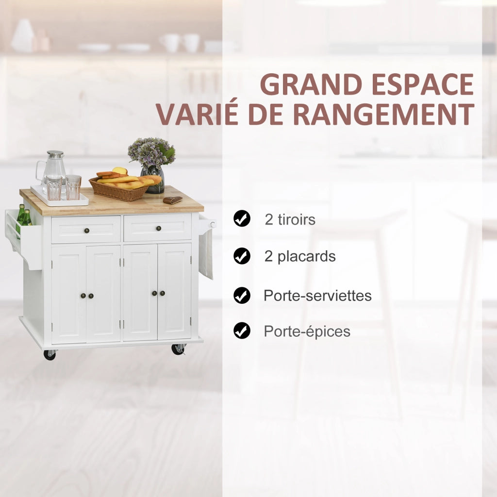 Tavolo da cucina con cassetti e ante ¨C zephmum ¨C bianco MDF h¨¦v¨¦a
