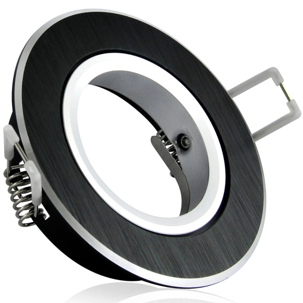 Faretto incasso tondo alluminio nero GU10 orientabile Polux