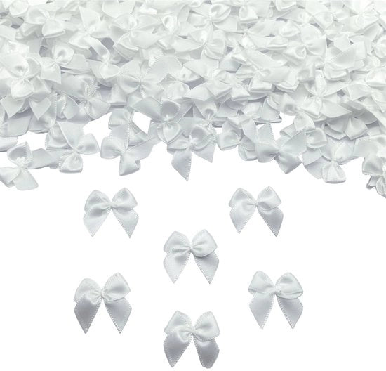 Decorazioni per matrimonio - Mini bianchi fiocchi di seta - 150 pezzi - Decorazione per matrimonio - Regalo/festa di compleanno - Attività di fai da te - Lint in poliestere di alta qualità - Decorazioni