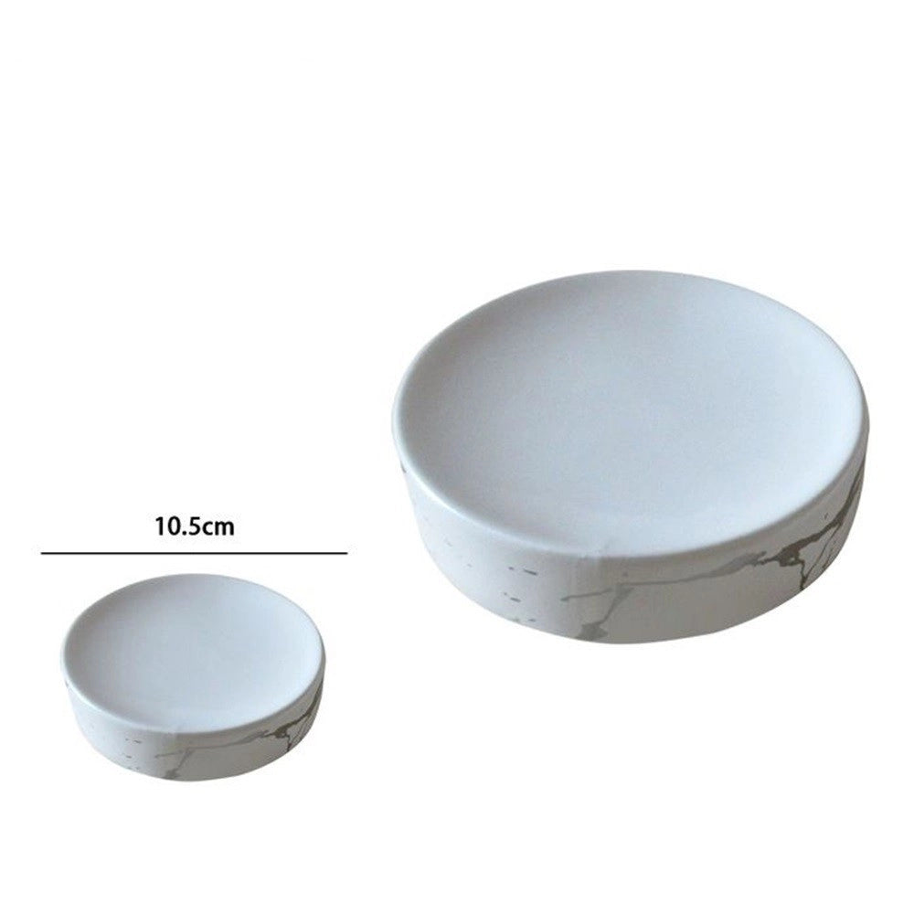 Trade Shop - Piattino Porta Sapone Saponetta Per Bagno Accessori Arredo Effetto Marmo 59890 -
