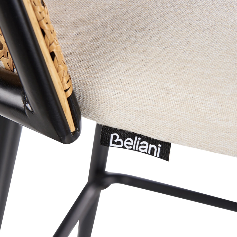 Set di 2 sgabelli da bar in metallo nero effetto legno con intreccio viennese stile retrò soggiorno