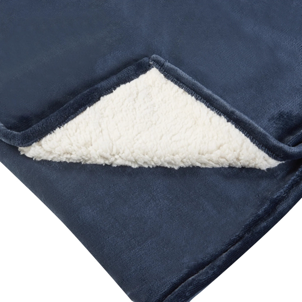 Coperta elettrica riscaldata 120 watt camera da letto 180 x 130 cm blu scuro 03_0009329