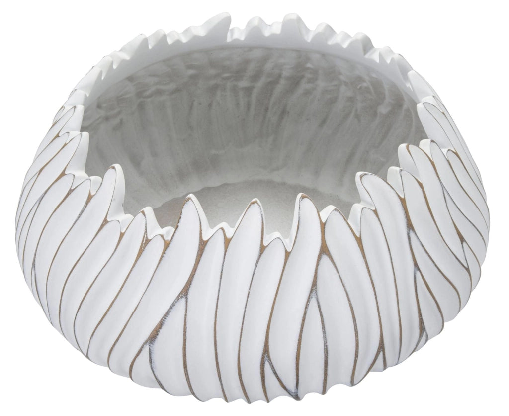 Vaso Gaspeau Honduras 40x20x40 cm in Poliresina Bianco