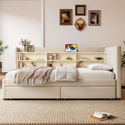 Divano letto 90x200cm?- Xylo - 2 cassetti USB-C lino beige