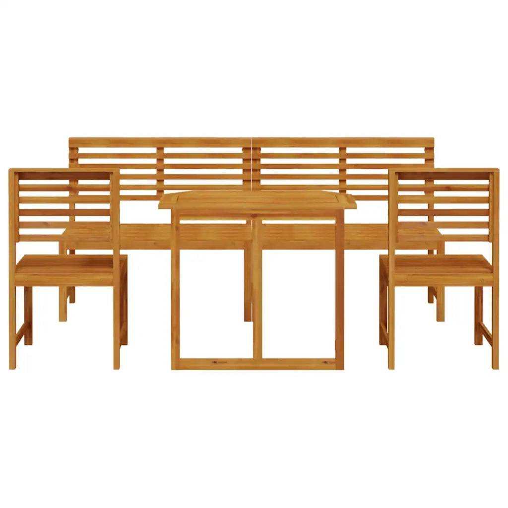 Set Bistro da Giardino 5 pcs Marrone Legno di Acacia Massello 3328698