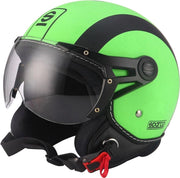 Casco moto SP501 taglia XL con visiera antigraffio verde e nero