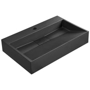 Lavabo bagno classico rettangolare in ceramica finitura lucida 60 x 38 cm nero Lavello da bagno rettangolare