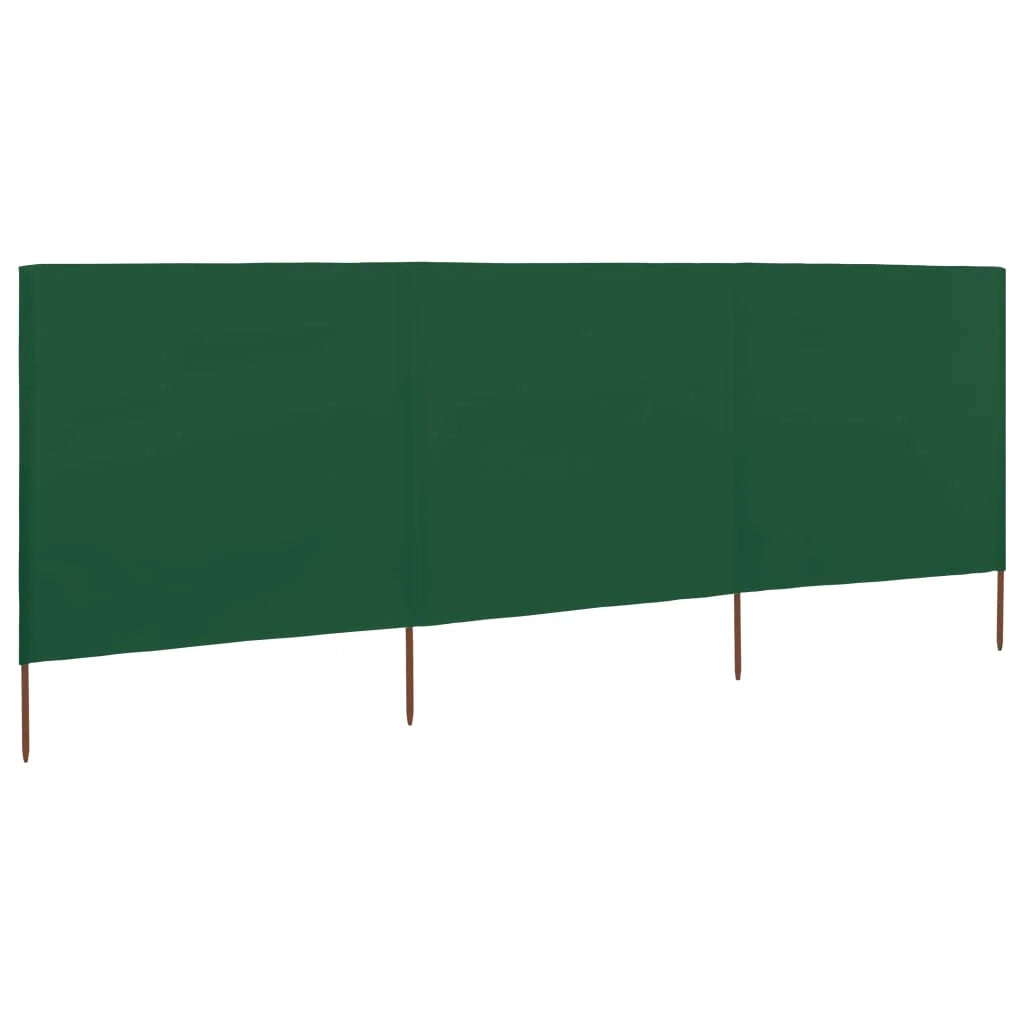 Schermo divisorio in tessuto a 3 pannelli 400 x 120 cm verde 02_0008805