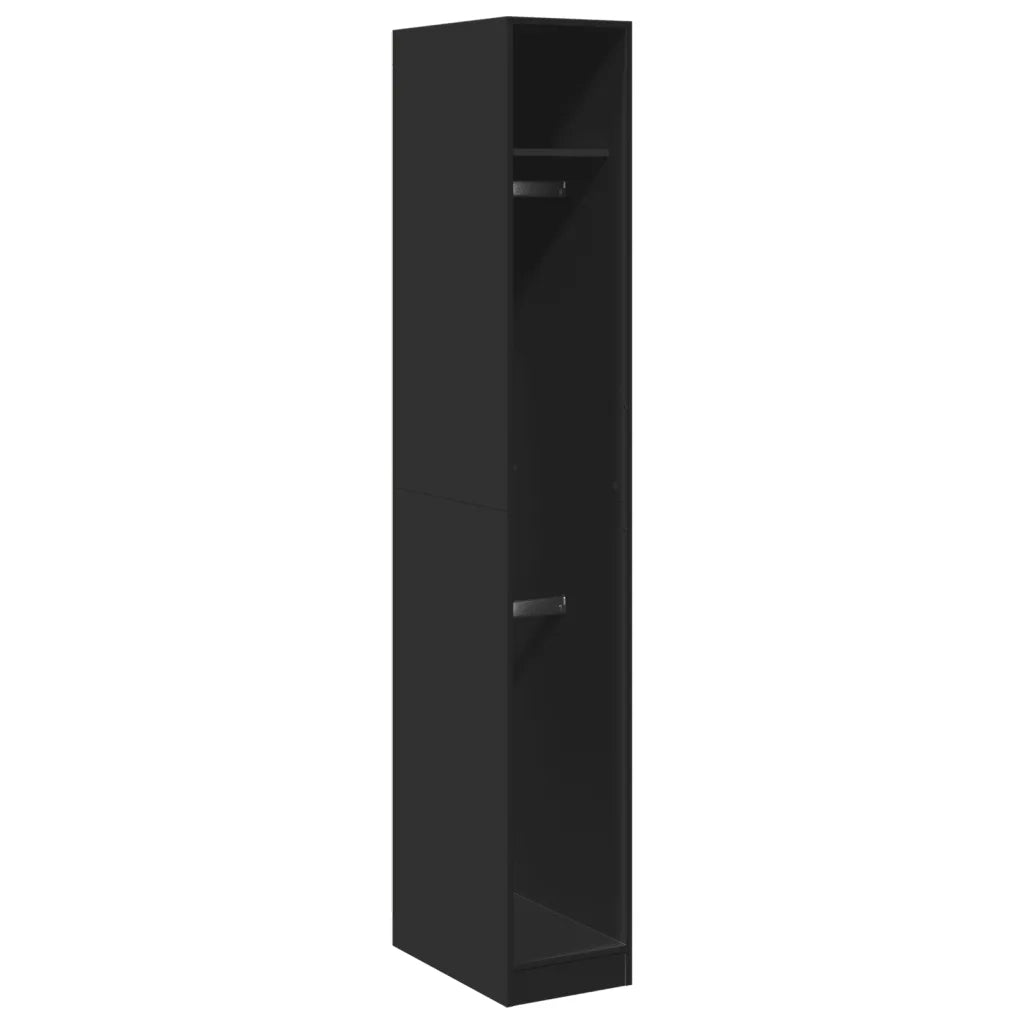 Armadio Nero 30x50x200 cm in Legno Multistrato