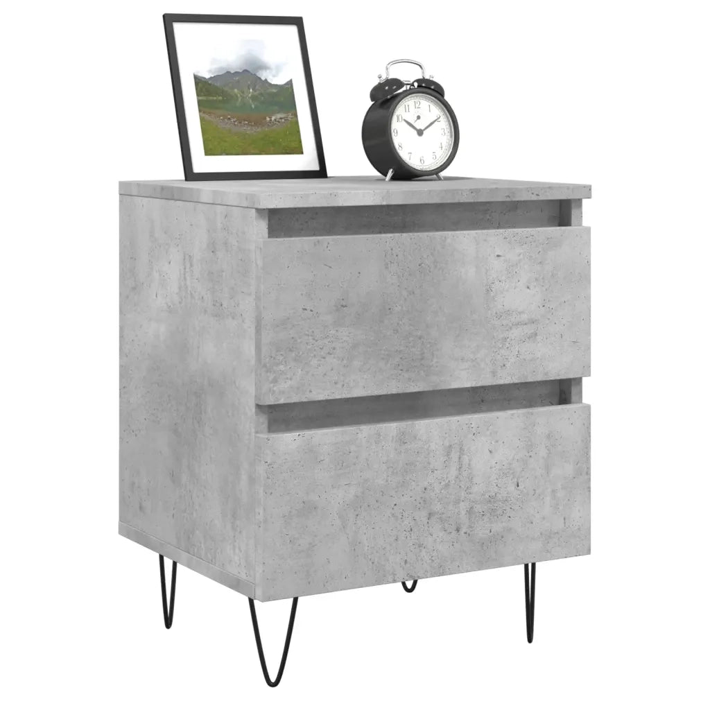 Comodino Grigio Cemento 40x35x50 cm in Legno Multistratocod mxl 104401