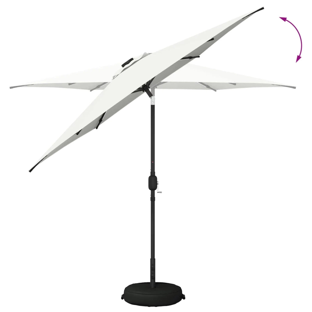 Ombrellone da giardino-Parasol da giardino con luci LED e base 270 x 270 cm Poliestere 192234