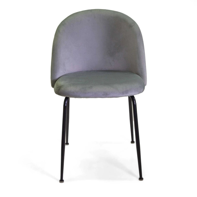 Sedia velluto Sammi grigio struttura nero cm 50x57h47/77,5