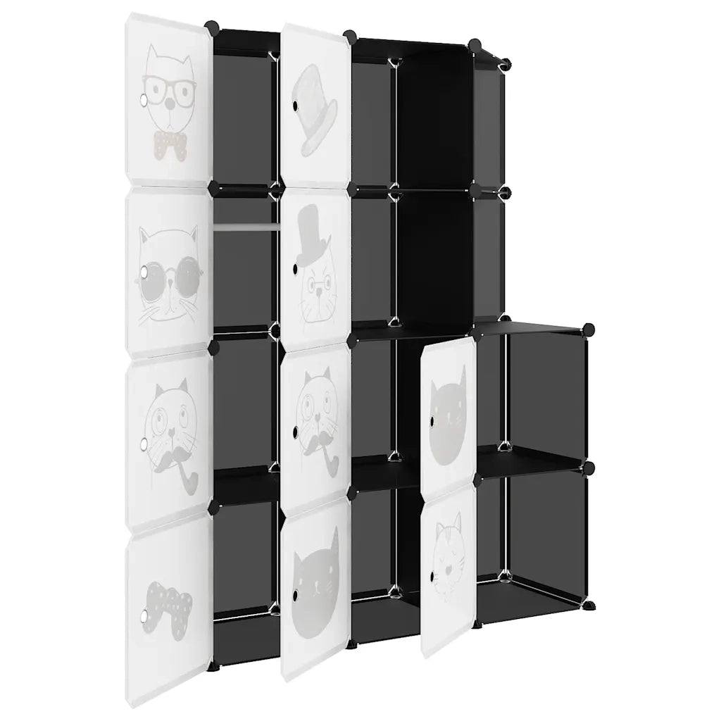 Scaffale Portaoggetti per Bambini con 10 Cubi Neri in PP CFW2966867