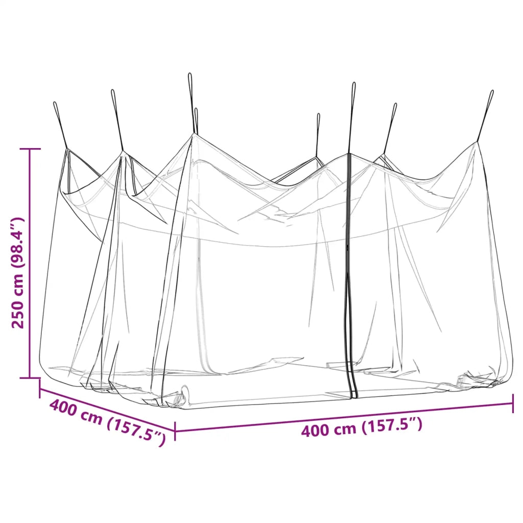 Zanzariera da giardino 156 Mesh Nero 4 x 4 x 2,5 m Poliestere 42033538